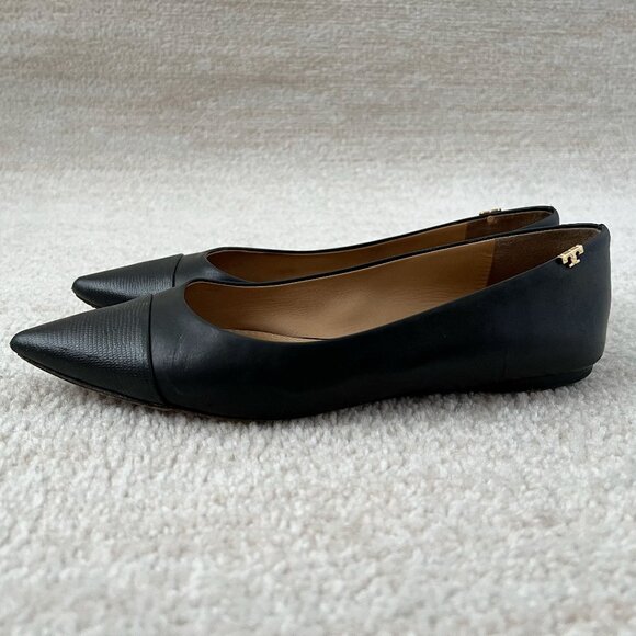 Tory Burch Shoes - Tory Burch Penelope Cap Toe Flat Shoes 7 Black